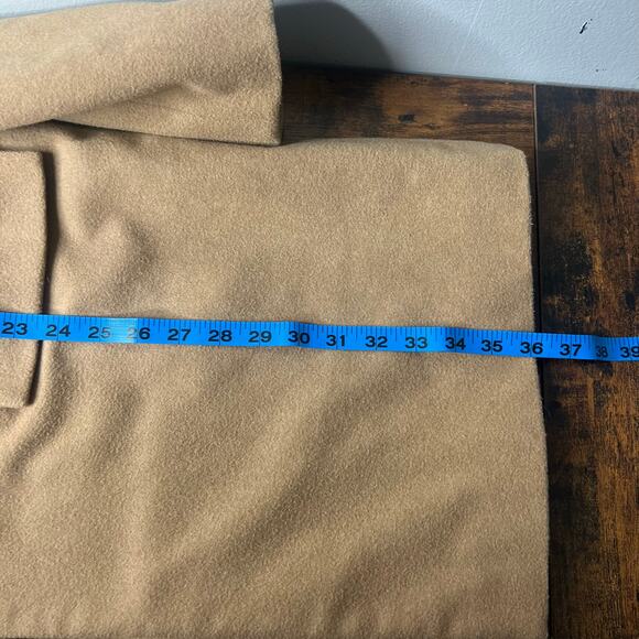 Banana Republic Men's Chesterfield Coat Sz L Camel Wool Blend Topcoat 3-Button - Picture 15 of 16